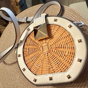 Michael Kors Tan and White Crossbody Bag with Elegant Design